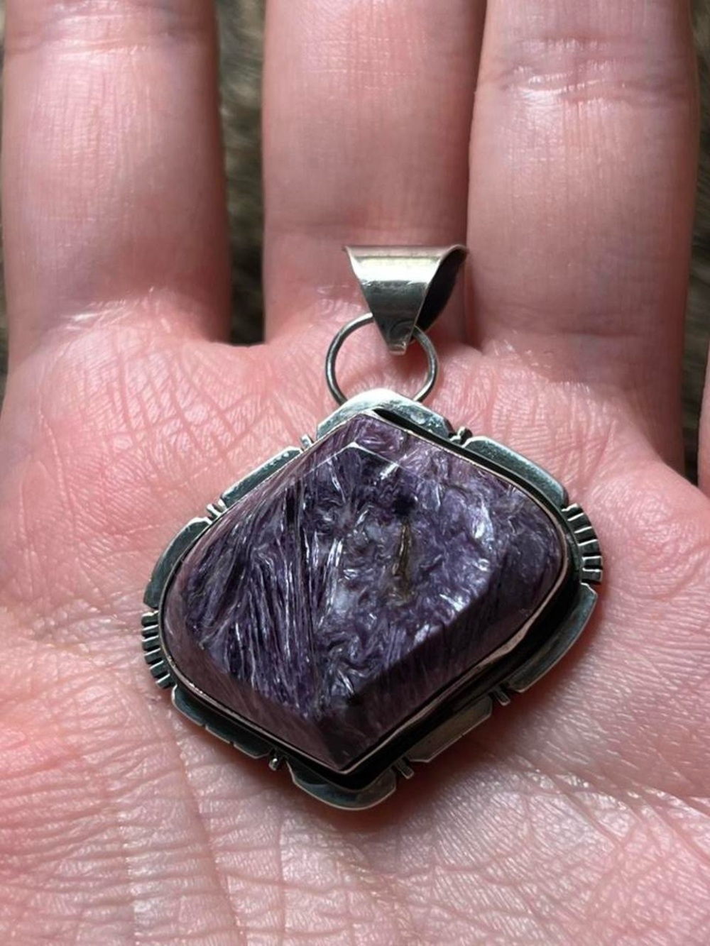 Sterling silver Native American Charoite pendant